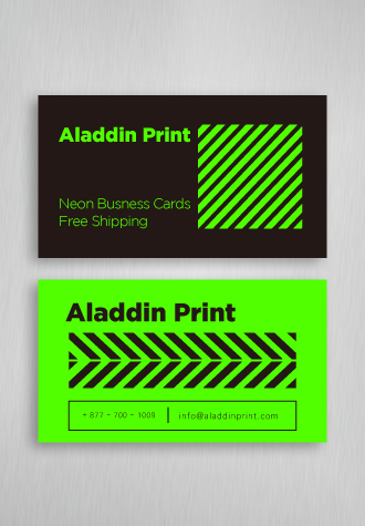 Neon / Fluorescent business cards - Free Shipping - Aladdin Print